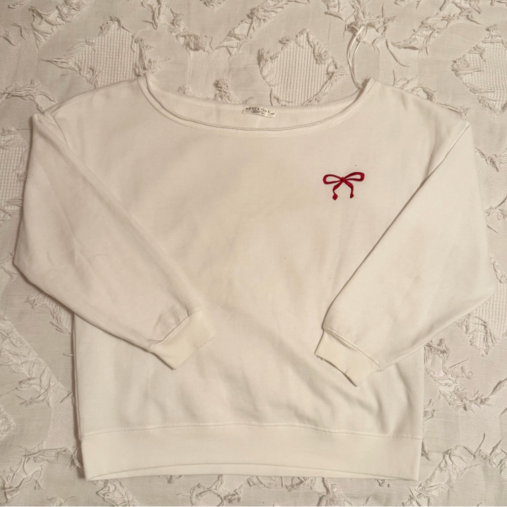Oversized Off the Shoulder Bow Sweater